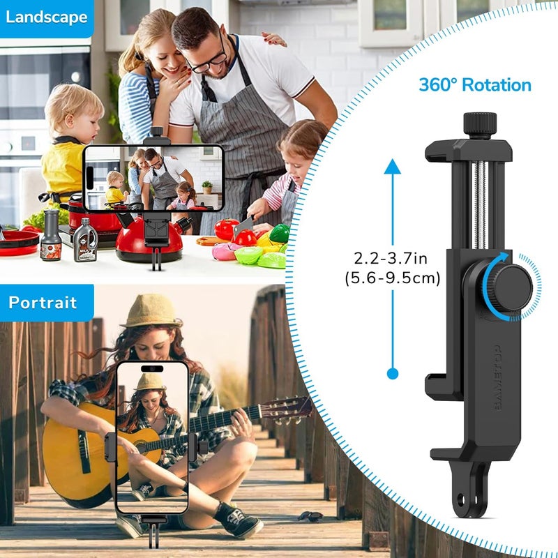 Sametop Gooseneck Phone Holder Clamp Clip Mount Cell Phone Stand for Desk Pole Table Compatible with iPhone 16 15 14 Pro Max Plus 13 12 11 SE XS XR X 8 7 6 Samsung GoPro and Other 4-7'' Devices - Image 3